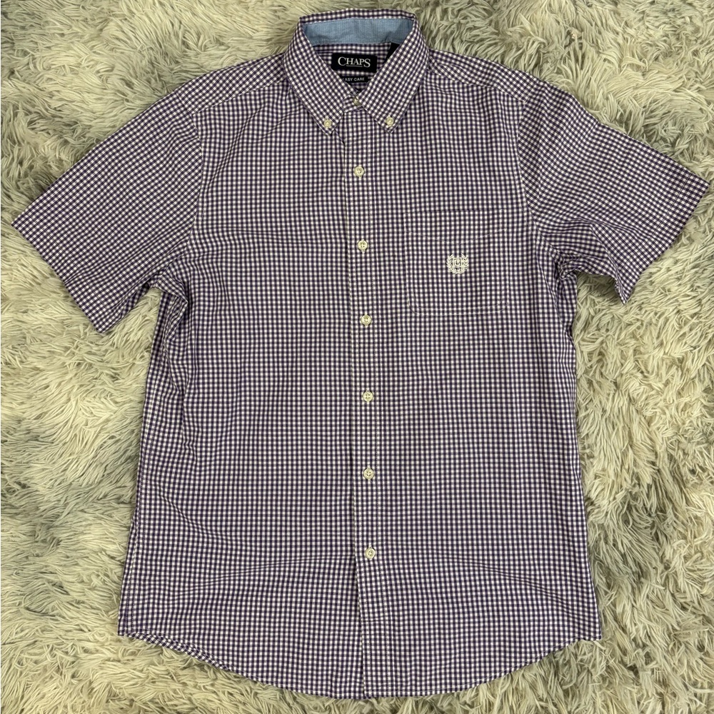 CHAPS Men's Purple Checkered Shirt